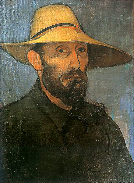 Self-portrait in straw hat